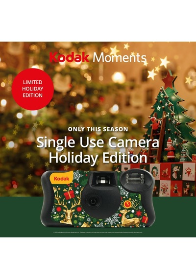 Kodak Funsaver Flash Chrismes 39 Poz Özel Seri Sınırlı Üretim Tek Kullanımlık Analog Fotoğraf Makinesi Çok Renkli