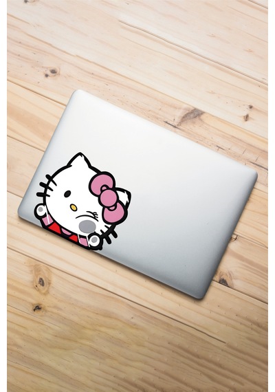 Hello Kitty Sticker 13,5x12 Cm Su Geçirmez Yüksek Çözünürlüklü Araba Laptop Oto Motor Kask Sticker