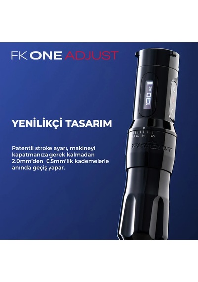 Fk Irons One Adjust Gun Metal Ayarlanabilir Stroke 2.0-5.0mm Kablosuz Dövme Makinesi - Gümüş