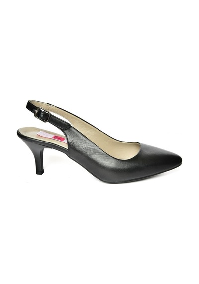 Fox Shoes S908002303 Siyah Hakiki Deri Alçak Topuklu Kadın Ayakkabı Siyah