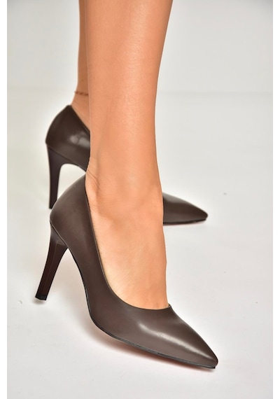 Fox Shoes U676082009 Kahverengi İnce Topuklu Kadın Stiletto Ayakkabı Kahverengi