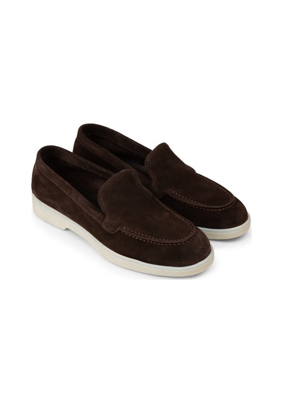 Deery Kadın Hakiki Süet Kahverengi Loafer Ayakkabı - 02039zkhvc01
