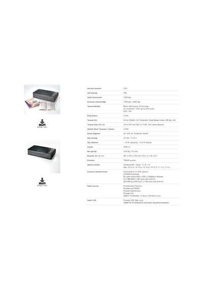 Plustek OpticBook 4800 Tarayıcı