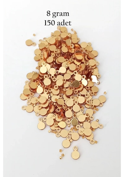 Oya Abiye Bileklik Kolye Pleksi Metalik Plastik Pul Altın Renk 8 Gram 150 Adet - Bnc497