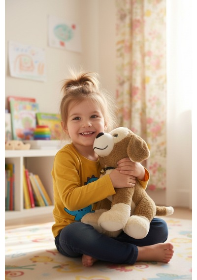 Büyük Boy Sesli Havlayan Peluş Köpek Oyuncak 35 Cm Çok Renkli