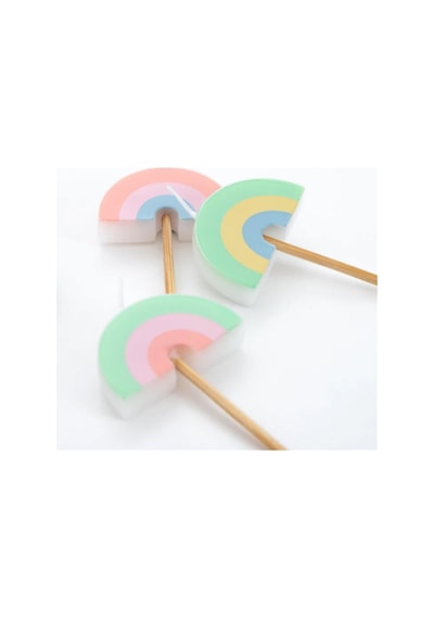 Meri Meri - Rainbow Candles - Gökkuşağı Mumlar - 5li