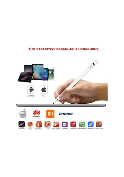 Stylus Kapasitif Dokunmatik Kalem Tüm Cihazlar Telefon Ile Uyumlu Çizim Tasarım Tablet Kalemi
