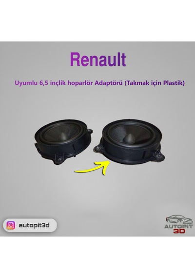 Renault Uyumlu 6,5 İnç Hoparlör Adaptörü Takmak İçin Plastik