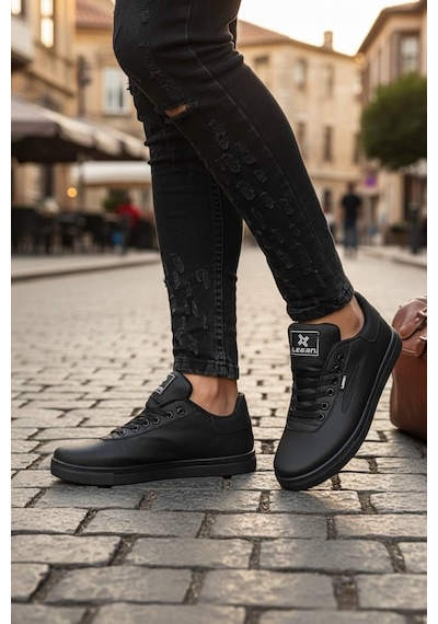 Sneakers Bağcıklı Erkek Ayakkabı Legan-021 Siyah
