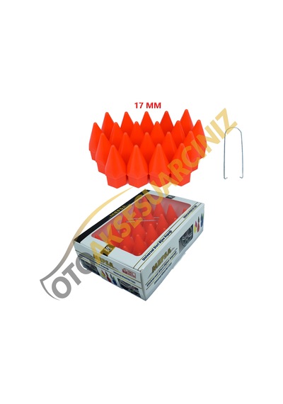 A Kalite Mefsa Bijon Kapağı Sivri 17 Mm Turuncu 20 Li Set