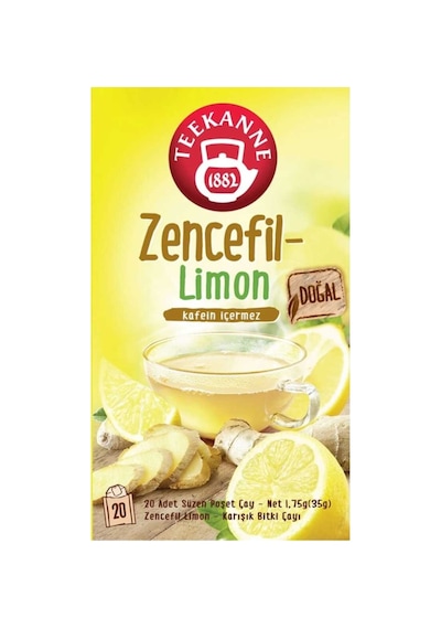 Zencefil Limon Bitki Çayı 4'lü Ekonomik Paket 4x20 - 80 Süzen Poşet - Kafeinsiz