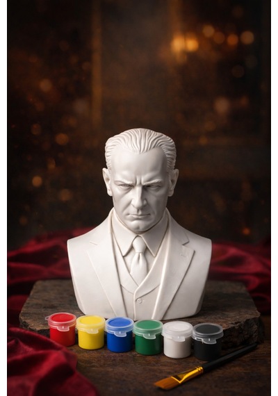 23 Nisan Özel Atatürk Boyama Seti 6 Renk Akrilik Boya, Fırça Ve Figür