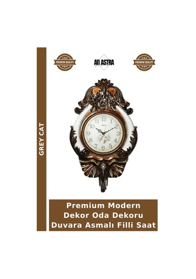 Premium Modern Dekor Oda Dekoru Duvara Asmalı Filli Saat Diğer