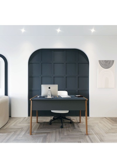 Zenith Çalışma Masası Kitaplık Takım 120cm Antrasit Ceviz