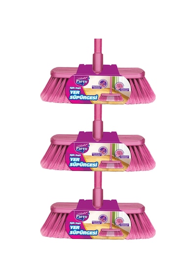 Eğik Sapli Yer Süpürgesi Üçlü Paket