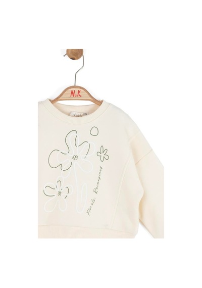 Kız Çocuk Magnet Sweat Nk-39601 Krem - Yeşil