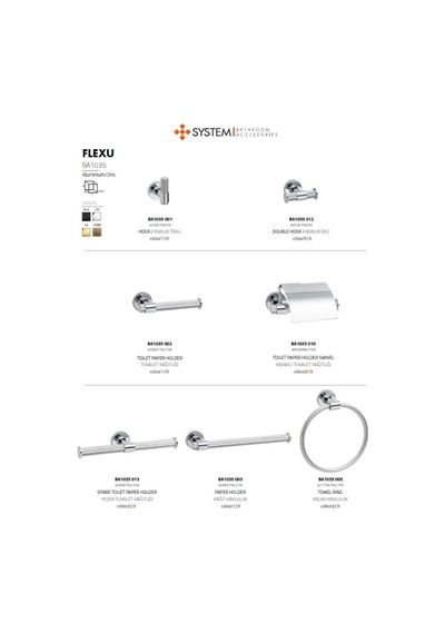 System Flexu İkili Askılık Krom Renk Ba1035 012 Cr Çok Renkli