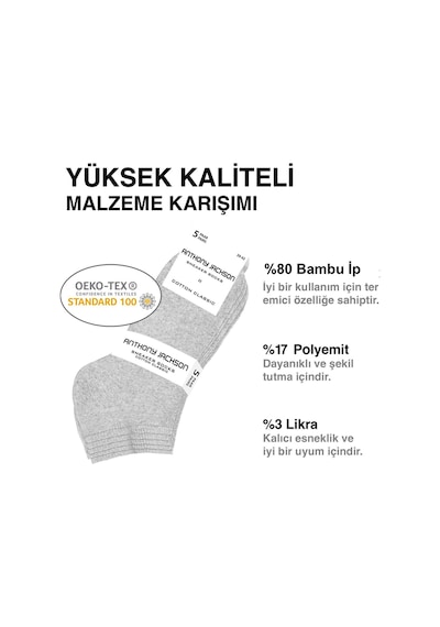 Giorgina Ferri 10'lu Kutu Bambu Premium Dikişsiz Bay - Sneaker Çorap
