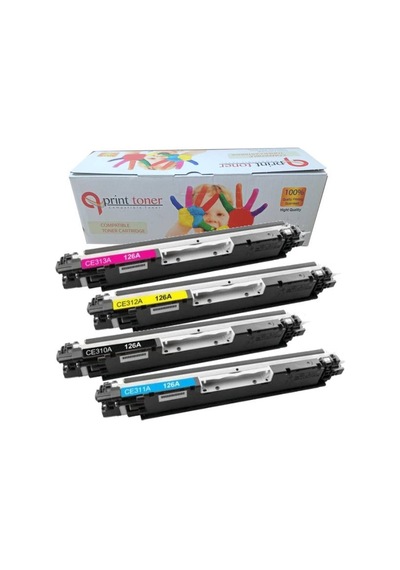 Hp 126a Ce310a Uyumlu Toner Set M175 M275 M176 M177 Lbp7010 7018 Cf350a Crg729 Cp1025 4 Renk
