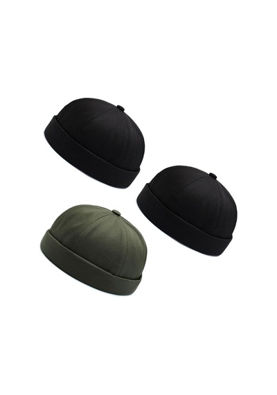 Aida Jewelss 3 Lü Set %100 Pamuk Cap Ayarlanabilir Docker Şapka Yazlık Takke Şapka Retro Şapka Takke Şapka Çok Renkli 3