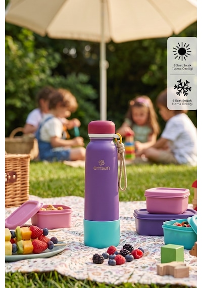 Emsan Thermos Bottle Çelik Sızdırmaz Termos 750 Ml Mor Purple