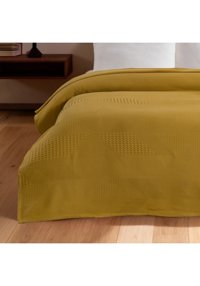 Maxstyle Spring %100 Pamuk Tek Kişilik Pike Hardal 180x230 Cm Renkli
