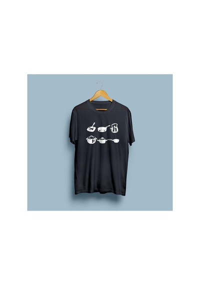 Bahriyeli Collection Oversize Mutfak / Yemek Pişirme / Aşçı Tasarım Unisex T-shirt Siyah