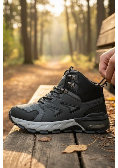 Enoch Erkek Waterproof Su Geçirmez Hava Tabanlı Outdoor Trekking Ve Doğa Botu Siyah - Gri