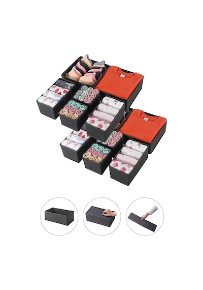 Tr 4'lü Katlanabilir Çekmece Düzenleyici Organizer Seti, Çekmece İçi Çamaşır Organizer Kutuları, İç Çamaş Diğer
