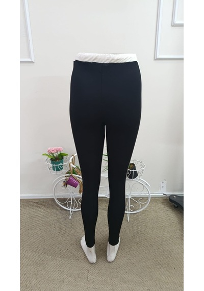 Bhrwear Kadın Yüksek Bel Bağcıklı Şerıt Detaylı Dalgıç Tayt Renkli