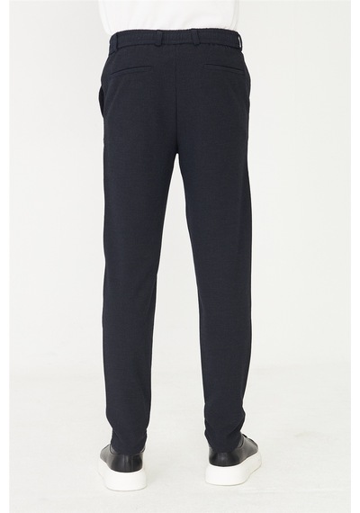 Lacivert Mikro Desenli Bağcıklı Modern Jogger Pantolon Laci