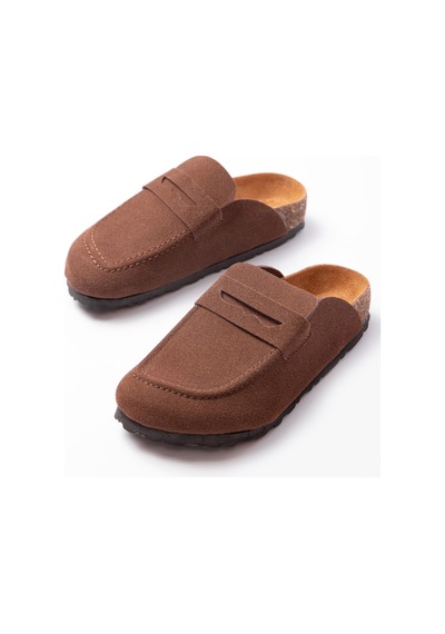 DMR Elegance Luvra Bağcıksız Hakiki Süet Deri Kadın Günlük Mantar Taban Loafer Klasik Ayakkabı Hdmt - Kahve Kahverengi