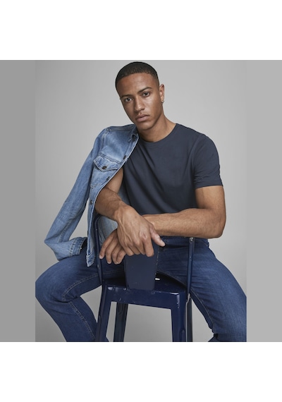 Jack & Jones Bisiklet Yaka Basic Tisört-Organic 12156101 Navy Blazer Lacivert