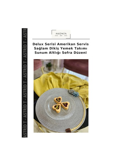 Delux Serisi Amerikan Servis Sağlam Dikiş Yemek Takımı Sunum Altlığı Sofra Düzeni Çok Renkli