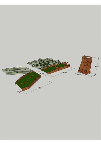 Mandu Ahşap Çocuk Mini Golf Seti Ahşap Rengi