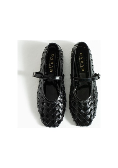 Dabab Shoes Elvıa Kadın Örgü Dokulu Bilekten Bantlı Tokalı Mary Jane Düz Ayakkabı Siyah Babet Dabab Shoes Elvıa Kadın Örgü Dokulu Bilekten Bantlı Tokalı Mary Jane Düz Ayakkabı Siyah Babet