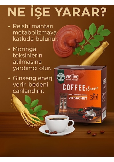 3in1 Kahve Reishi %3, Moringa %2, Ginseng %3 Enerji & Tokluk Diğer