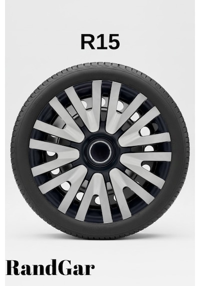 Renault R 25 15 İnç Jant Kapağı 4 Adet Siyah Gri C108 Rand