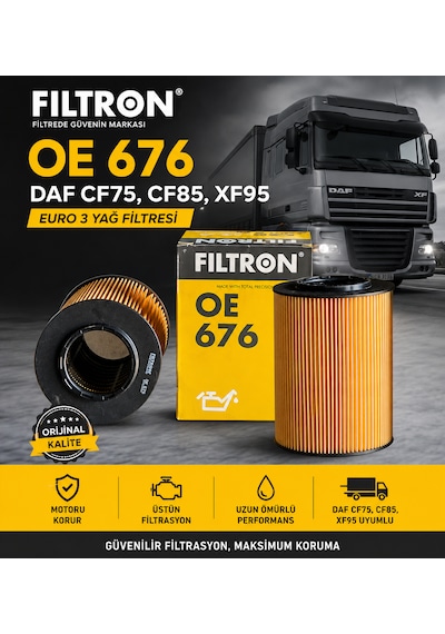 Daf Euro 3 Cf75,cf85,xf95, Yağ Filtresi Filtron Oe 676
