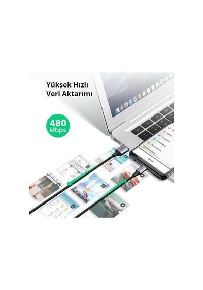 Örgülü Micro-usb & Usb-a Data Ve Şarj Kablosu 60146 - 1 Metre Siyah