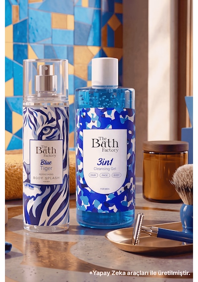 3 İn 1 Duş Jeli 400 Ml + Blue Tiger Vücut Spreyi 200 Ml Set Odunsu
