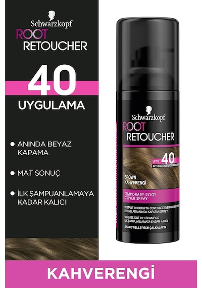 Root Retoucher Beyazları Anında Kapatan Sprey Boya Kahverengi, 120 Ml