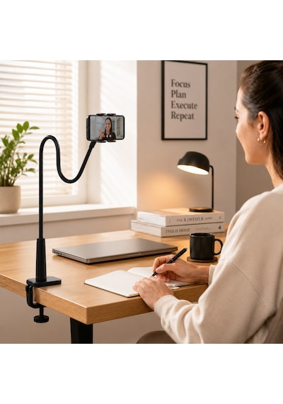 Hepu Hp-a36 Masa Kenarı Telefon Tutucu Esnek Uzun Kol Ayarlanabilir Kıskaçlı Stand