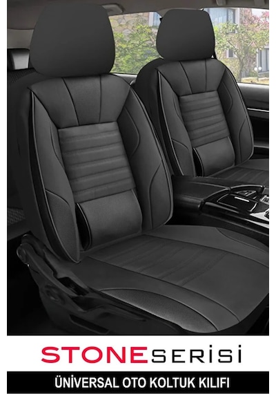 Renault Duster I Facelift 2013 1.5 Dci 85 Hp 2019 Uyumlu Stone Serisi Deri Siyah Oto Kılıfı Tam Set