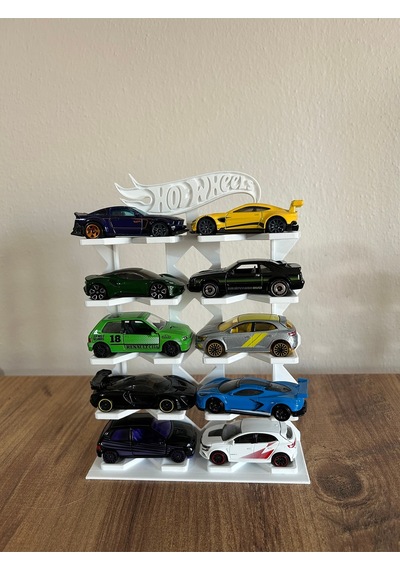 Hot Wheels Uyumlu 10 Araçlık Stand 1/64 Beyaz R3d-001-blm