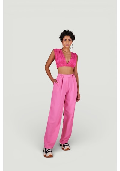 Holly Lolly Palazzo Kesim Yüksek Bel Palasia Pantolon Pembe