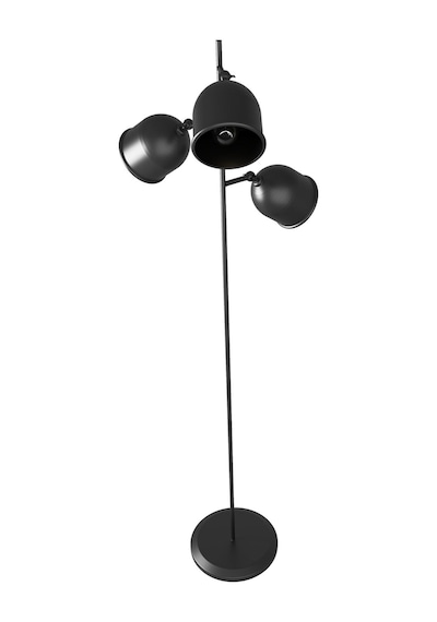 Flexart Modern 3 Başlıklı Siyah Metal Lambader Siyah