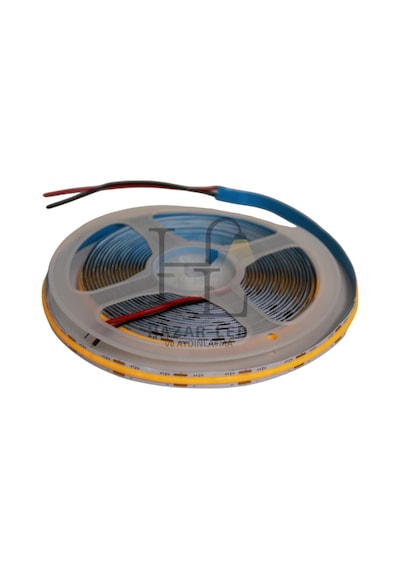 12v 8mm 320 Ledli Esnek Cob Şerit Led Sarı Amber Ip20 5 Metre