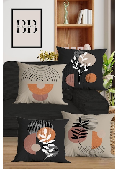 Belle Benoit Baskılı Runner & Koltuk Kırlent Kılıfı Set Desen42