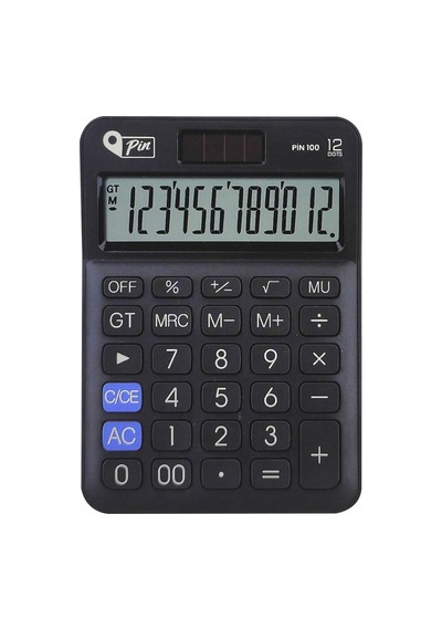 Pin 100 12 Hane Siyah Masaüstü Hesap Makinesi